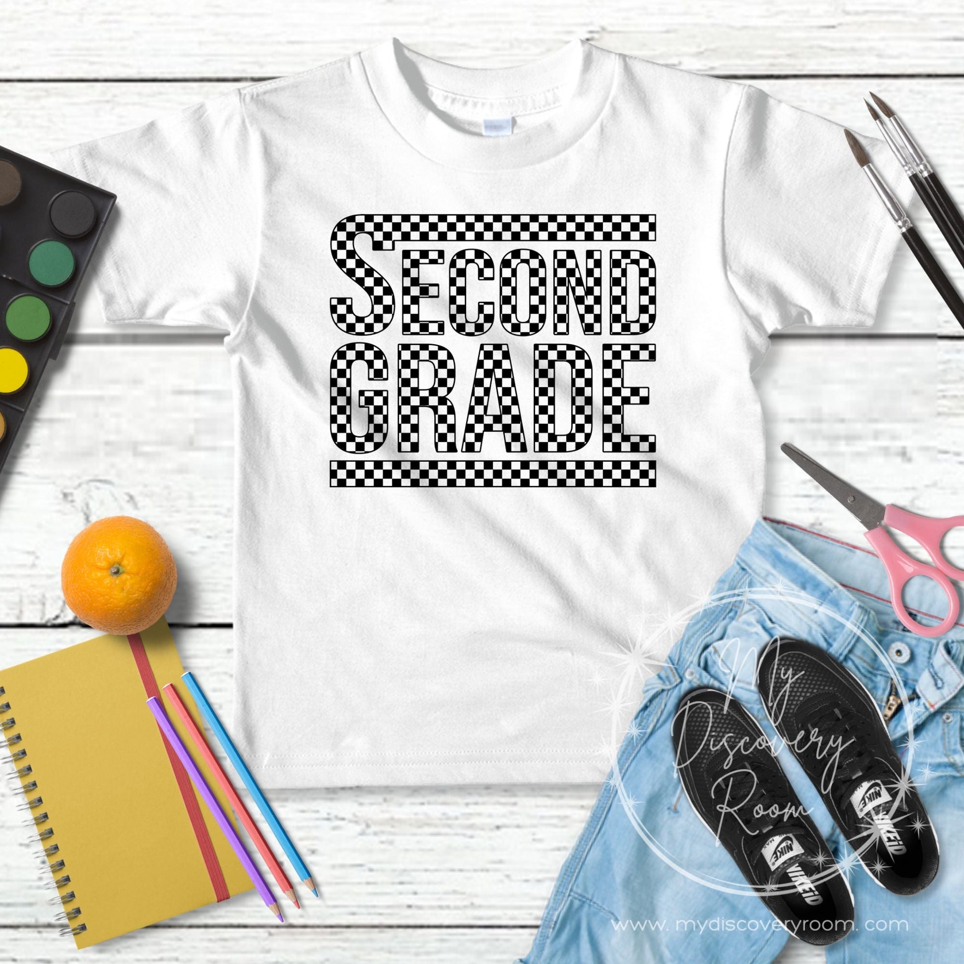 Black Checkered Grade Level Graphic Tee - MyDiscoveryRoom