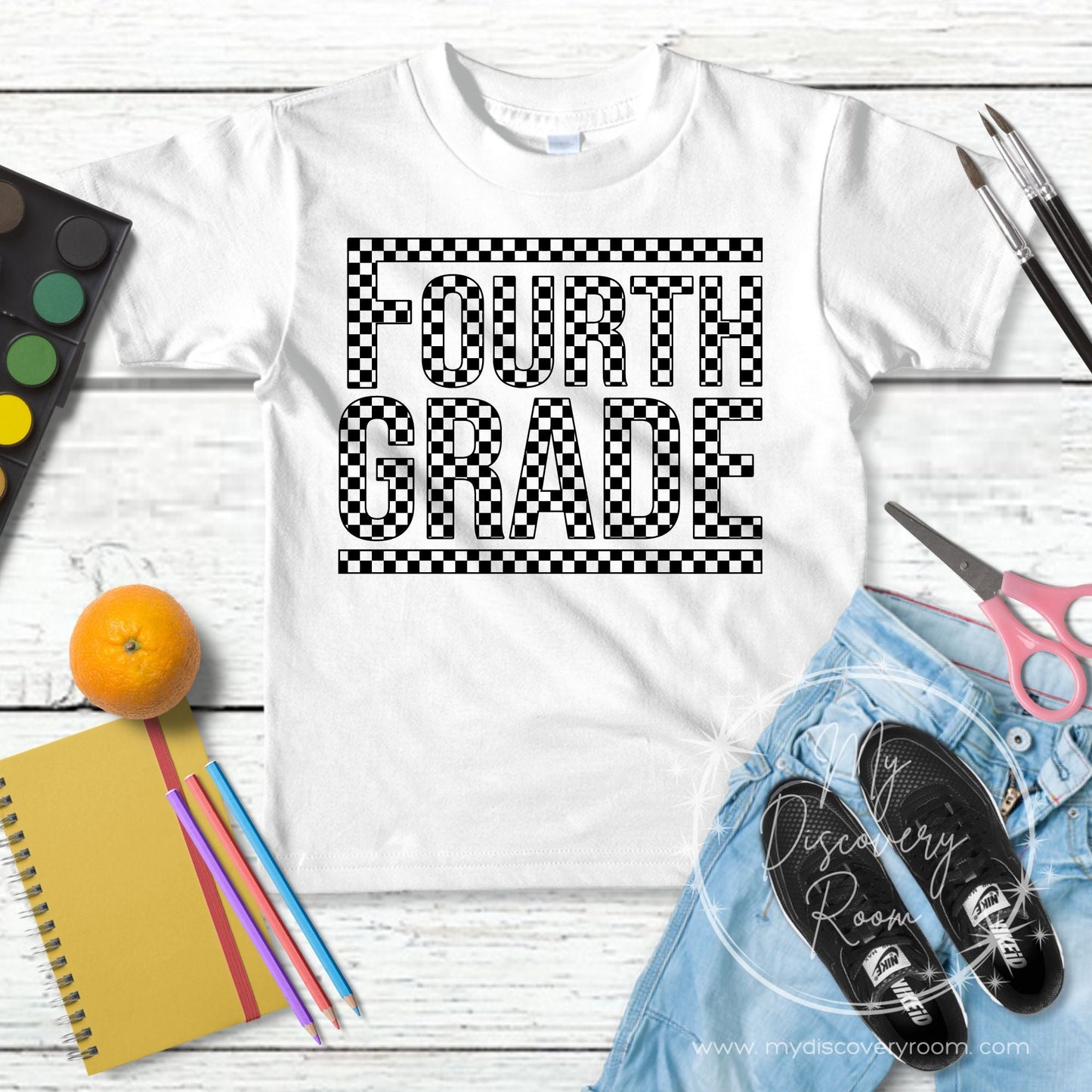 Black Checkered Grade Level Graphic Tee - MyDiscoveryRoom