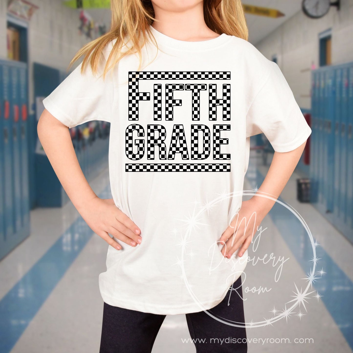 Black Checkered Grade Level Graphic Tee - MyDiscoveryRoom