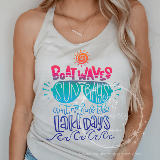 Boat Waves, Sun Rays, Ain't Nothing Like Lake DaysGraphic Tee - MyDiscoveryRoom