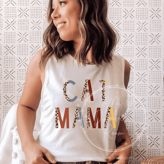 Boho Style Cat Mama Graphic Tee - MyDiscoveryRoom