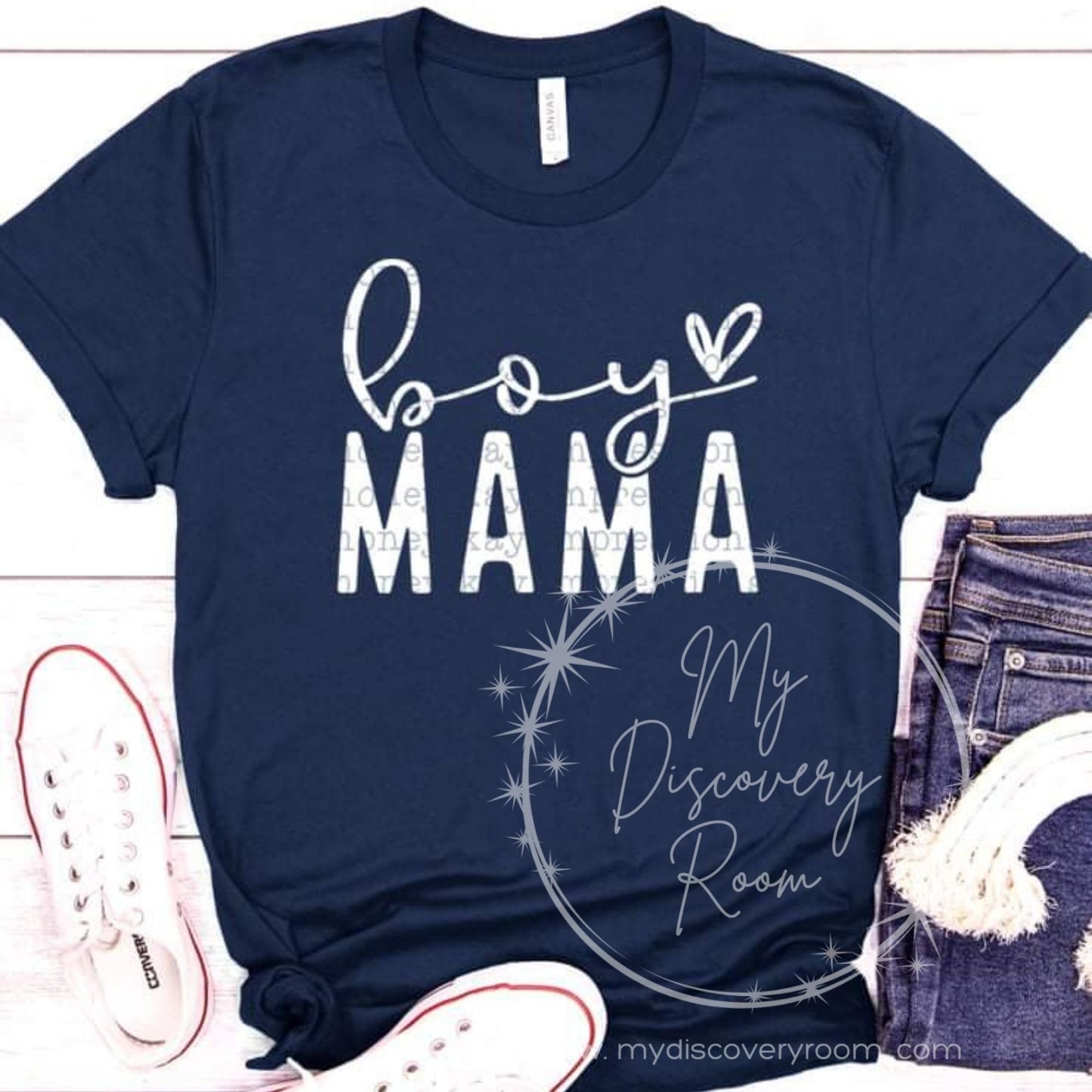 Boy Mama w/heart Graphic Tee - MyDiscoveryRoom