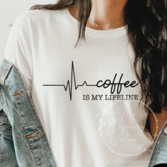 Coffee Is My Lifeline Graphic Tee - MyDiscoveryRoom