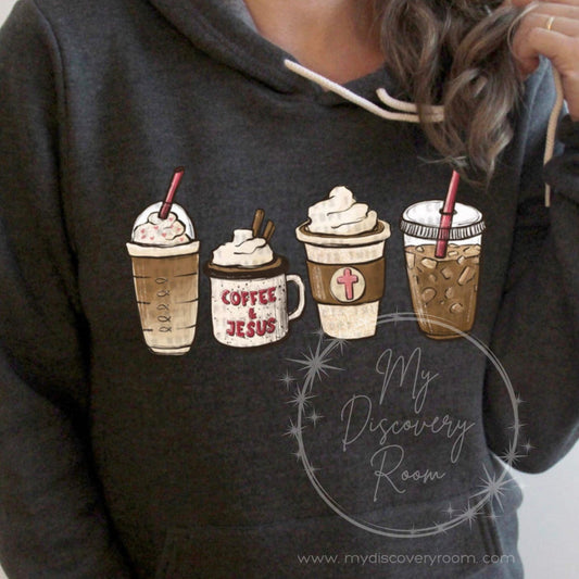 Coffee & Jesus Coffee Cups Graphic Tee - MyDiscoveryRoom