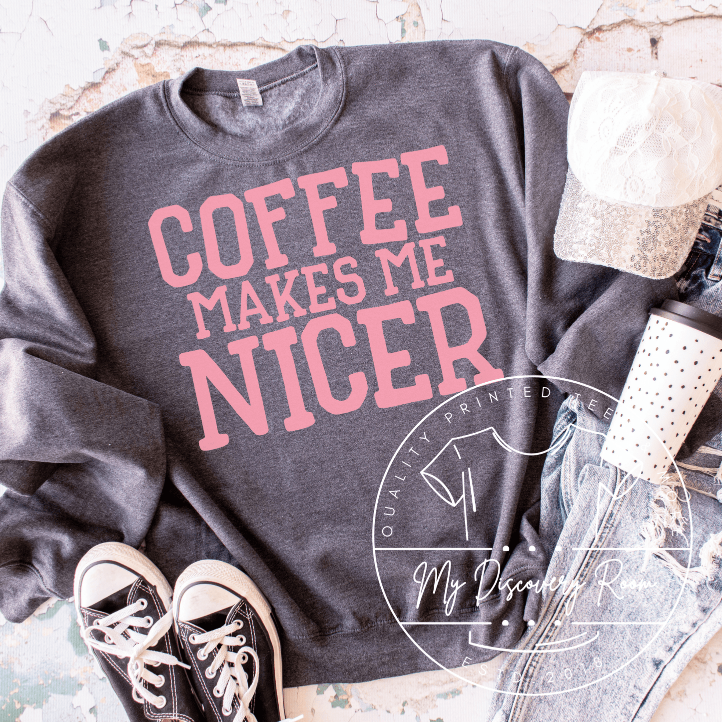 Coffee Makes Me Nicer Graphic Tee - MyDiscoveryRoom