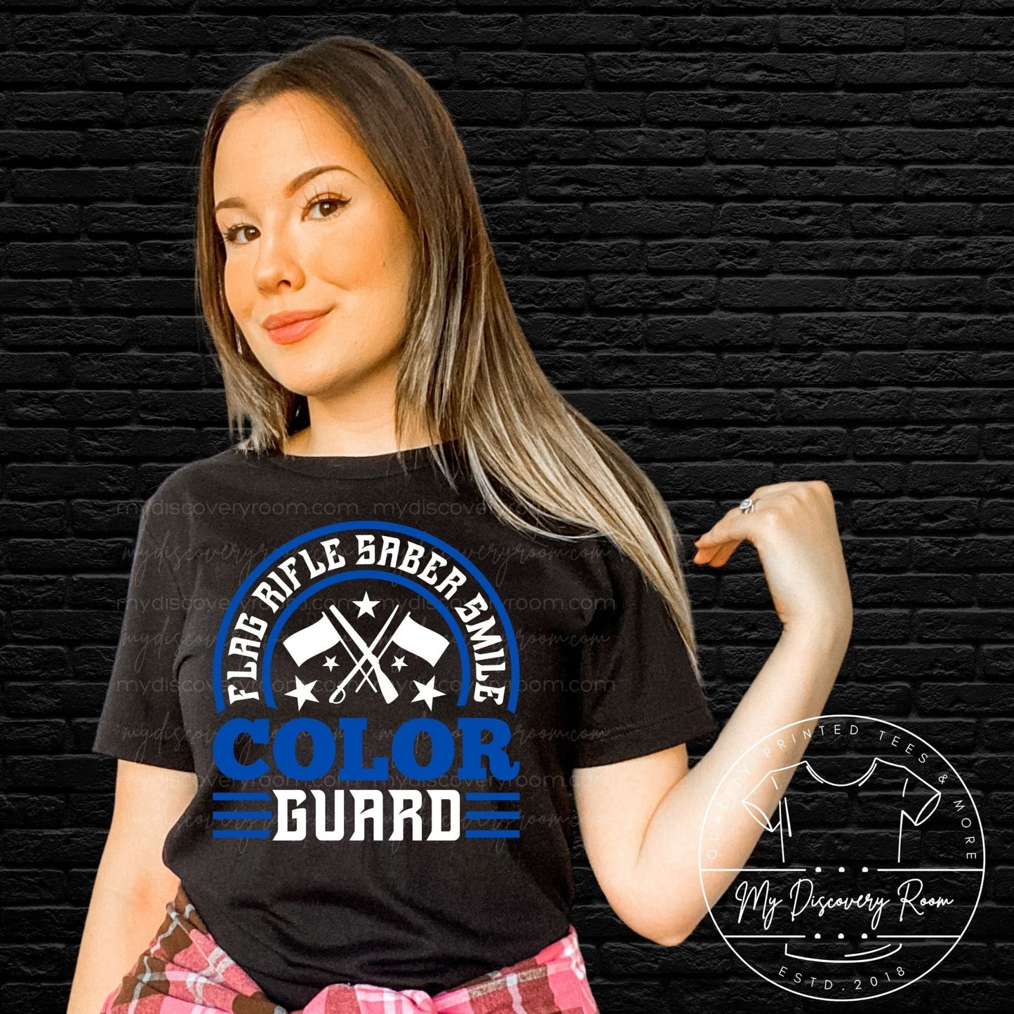 Color Guard Flag, Rifle, Saber, Smile Graphic Tee - MyDiscoveryRoom