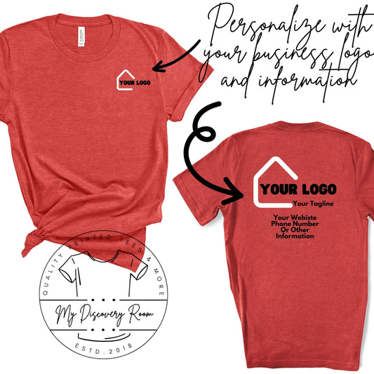 Custom Front Chest Design and Full Back Design Personalized T-Shirt - MyDiscoveryRoom