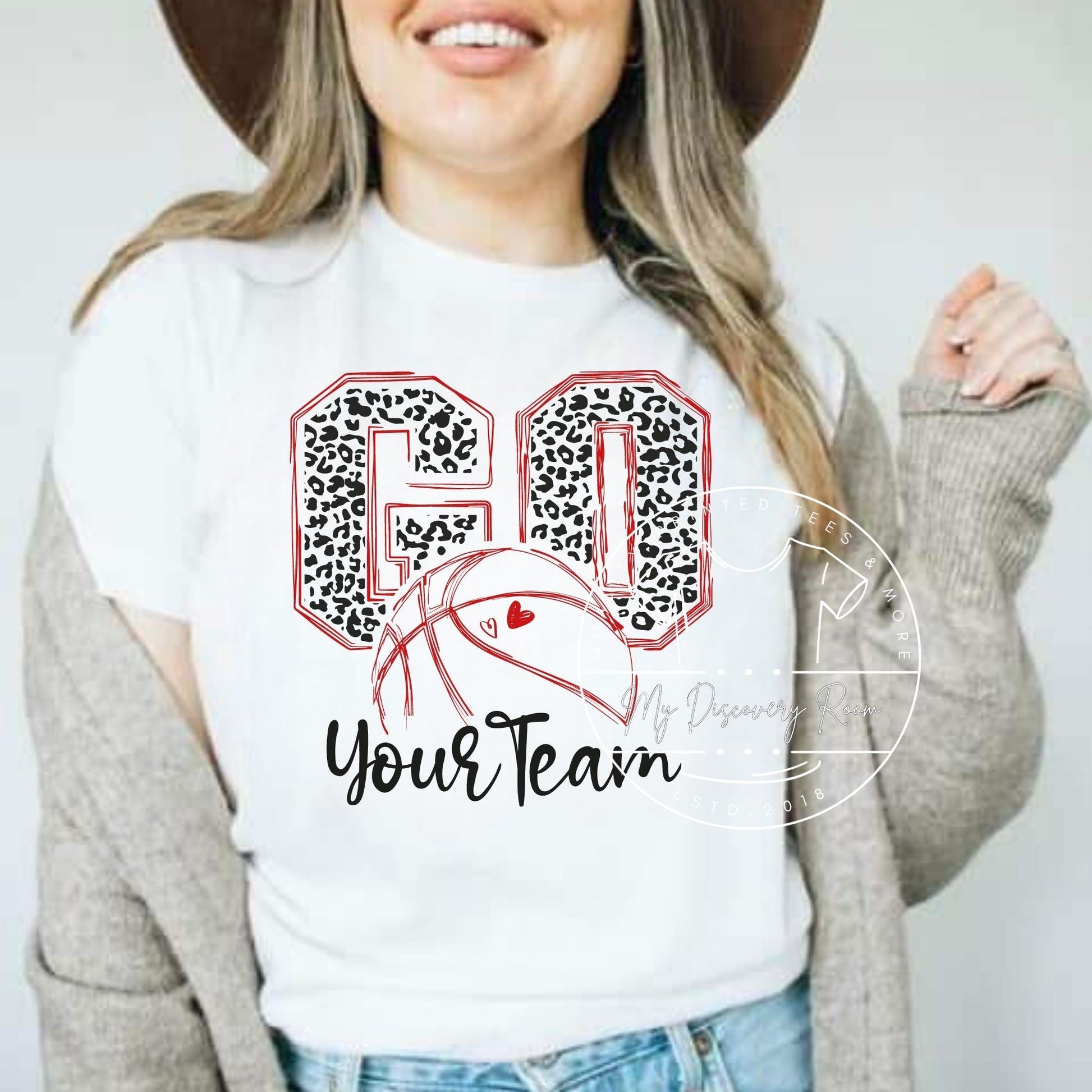 Custom Go Leopard Basketball With Your Name Graphic Tee - MyDiscoveryRoom