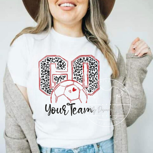 Custom Go Leopard Soccer Ball With Your Name Graphic Tee - MyDiscoveryRoom