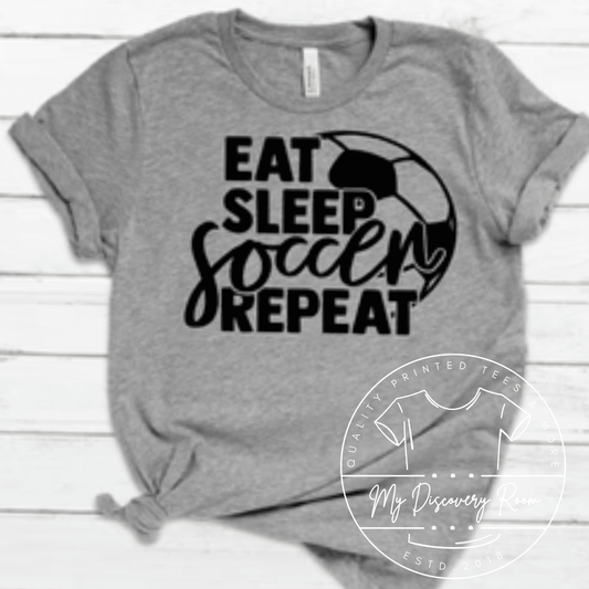 Eat Sleep Soccer Repeat Graphic Tee - MyDiscoveryRoom