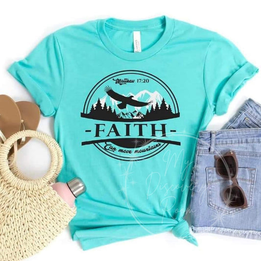 Faith Can Move Mountains Matthew 17:20 with Eagle Graphic Tee - MyDiscoveryRoom