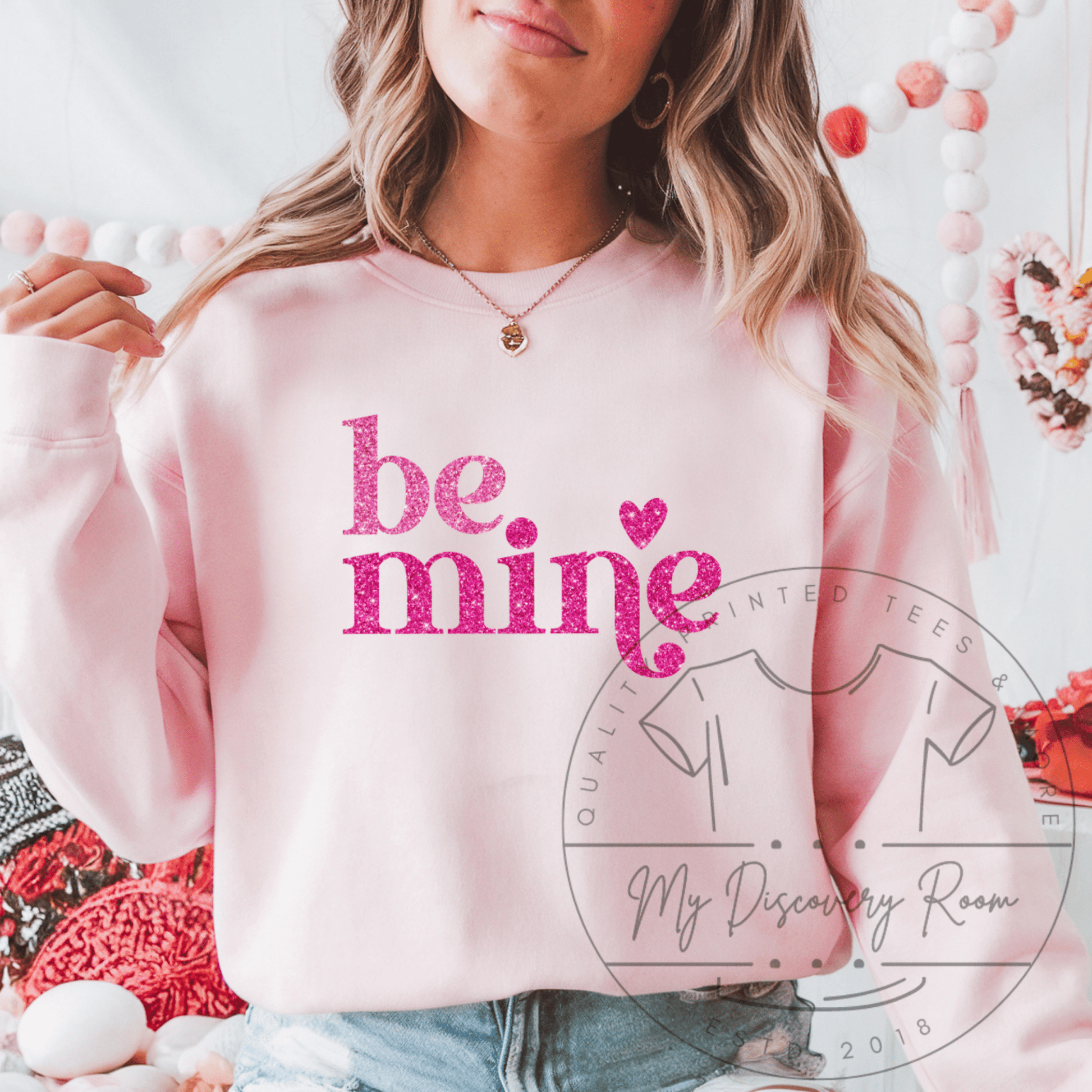 Faux Glitter Be Mine Graphic Tee - MyDiscoveryRoom