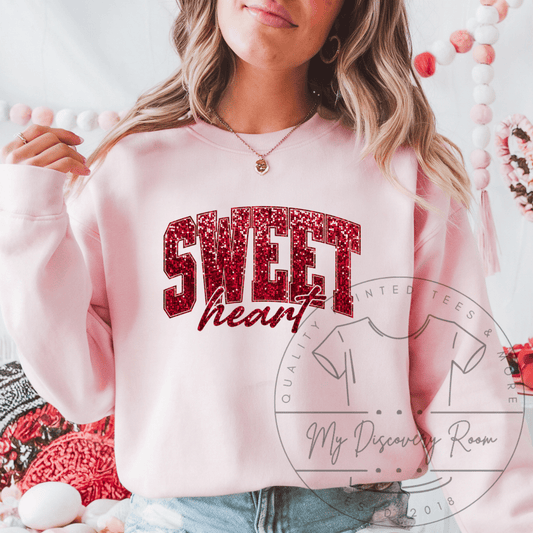 Faux Glitter Sweet Heart Graphic Tee - MyDiscoveryRoom