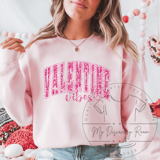 Faux Glitter Valentine Vibes Graphic Tee - MyDiscoveryRoom