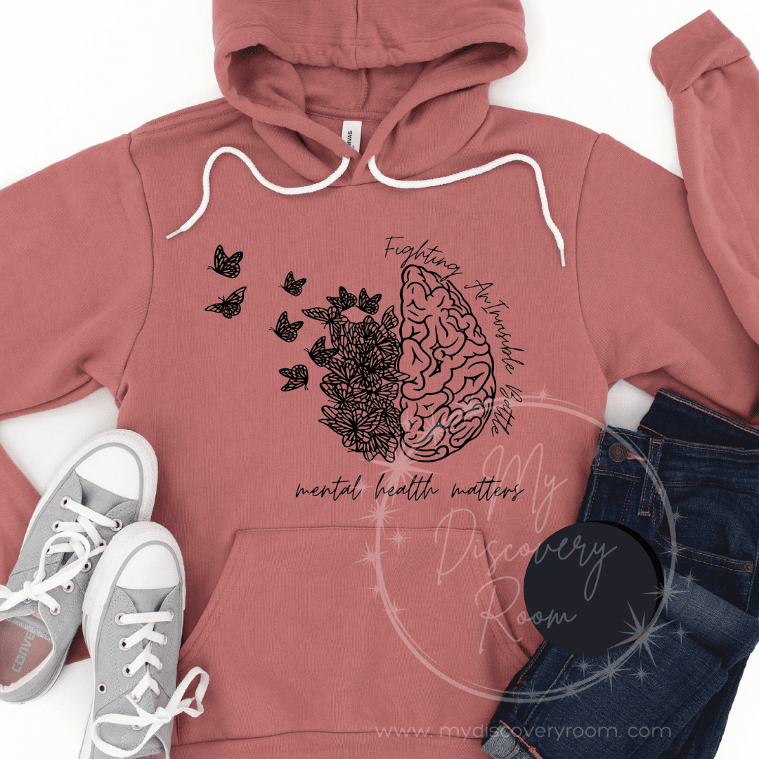 Fighting An Invisible Battle, Mental Health Matters Graphic Tee - MyDiscoveryRoom