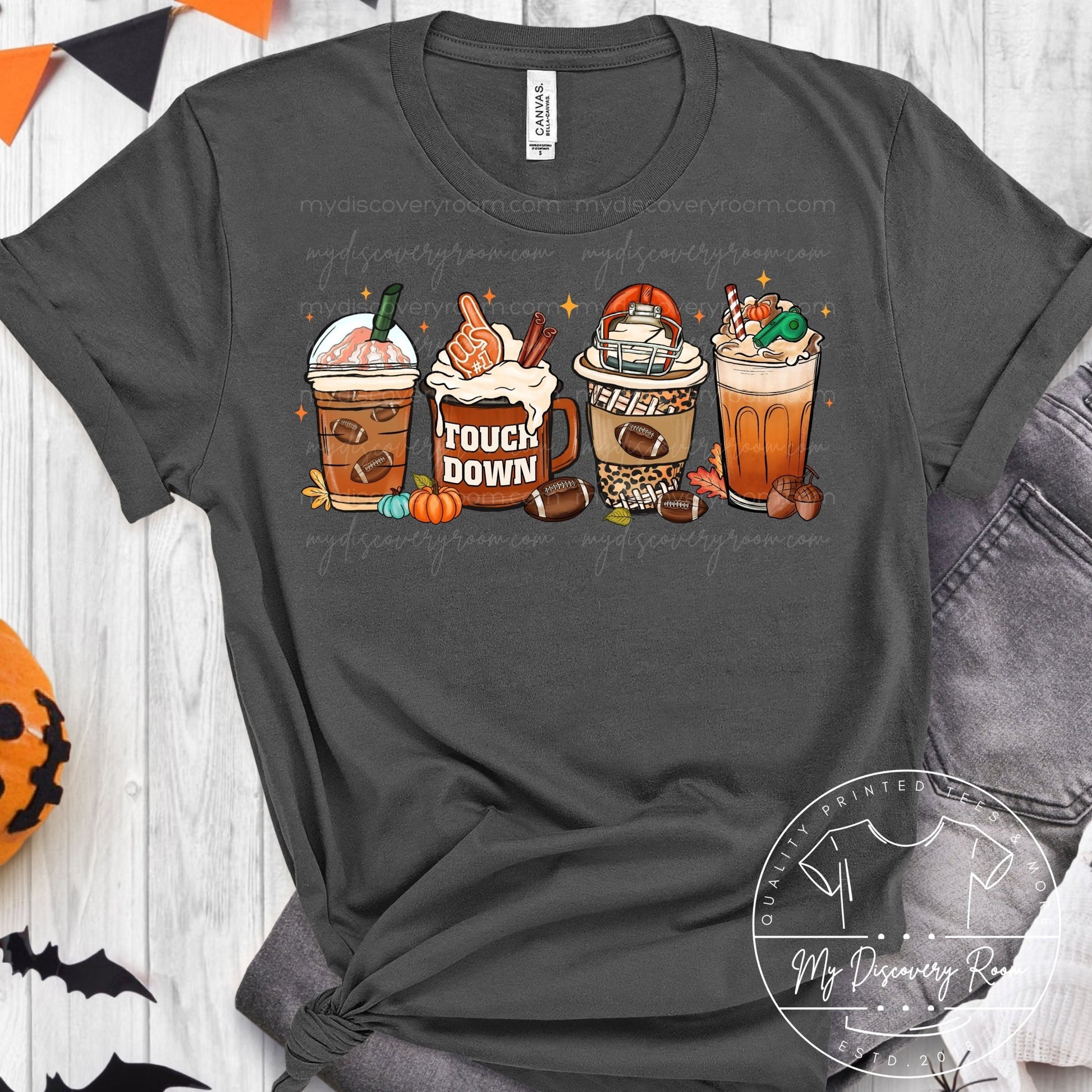 Football Coffee Cups Graphic Tee - MyDiscoveryRoom