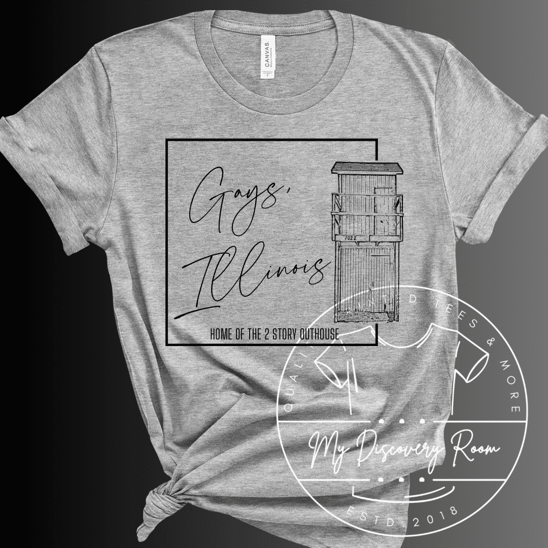 Gays, IL Two Story Outhouse Graphic Tee - MyDiscoveryRoom