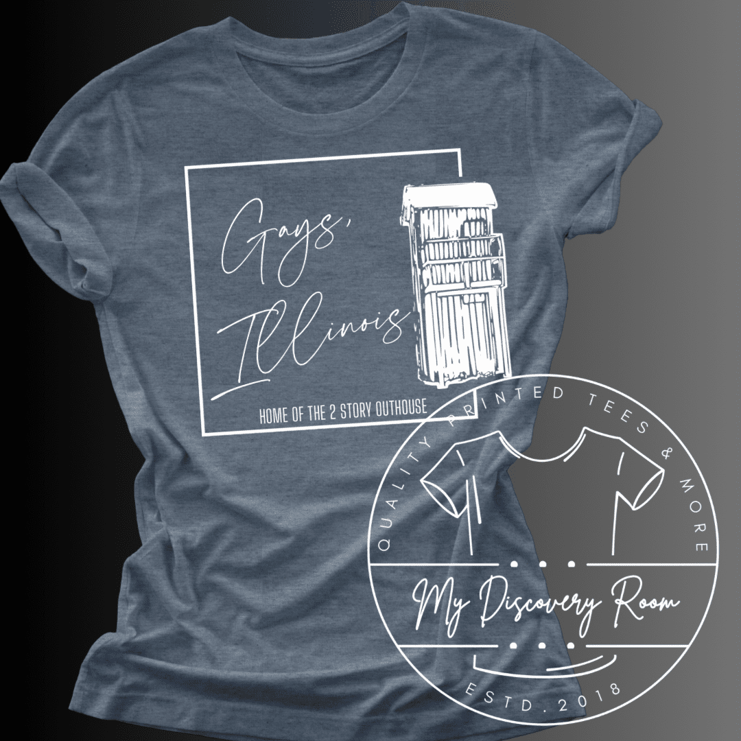 Gays, IL Two Story Outhouse Graphic Tee - MyDiscoveryRoom