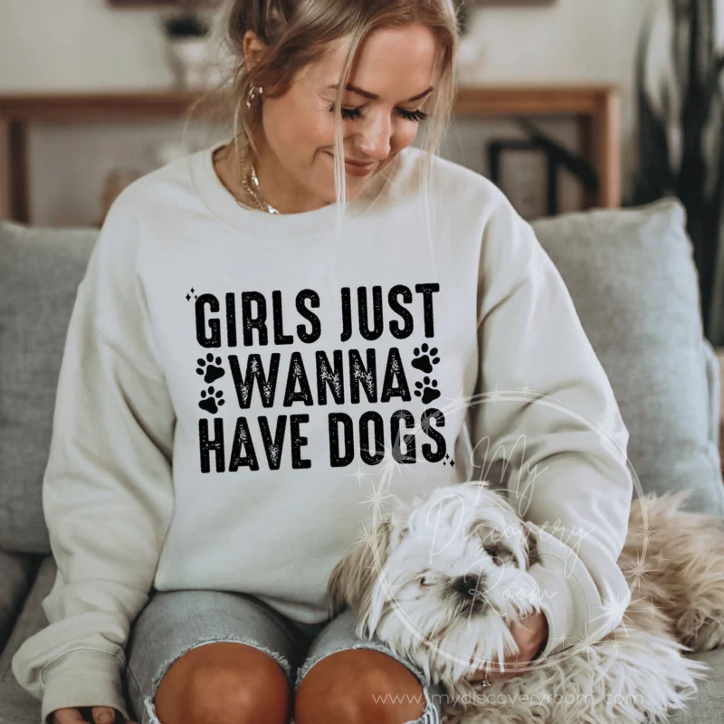 Girls Just Wanna Have Dogs Graphic Tee - MyDiscoveryRoom