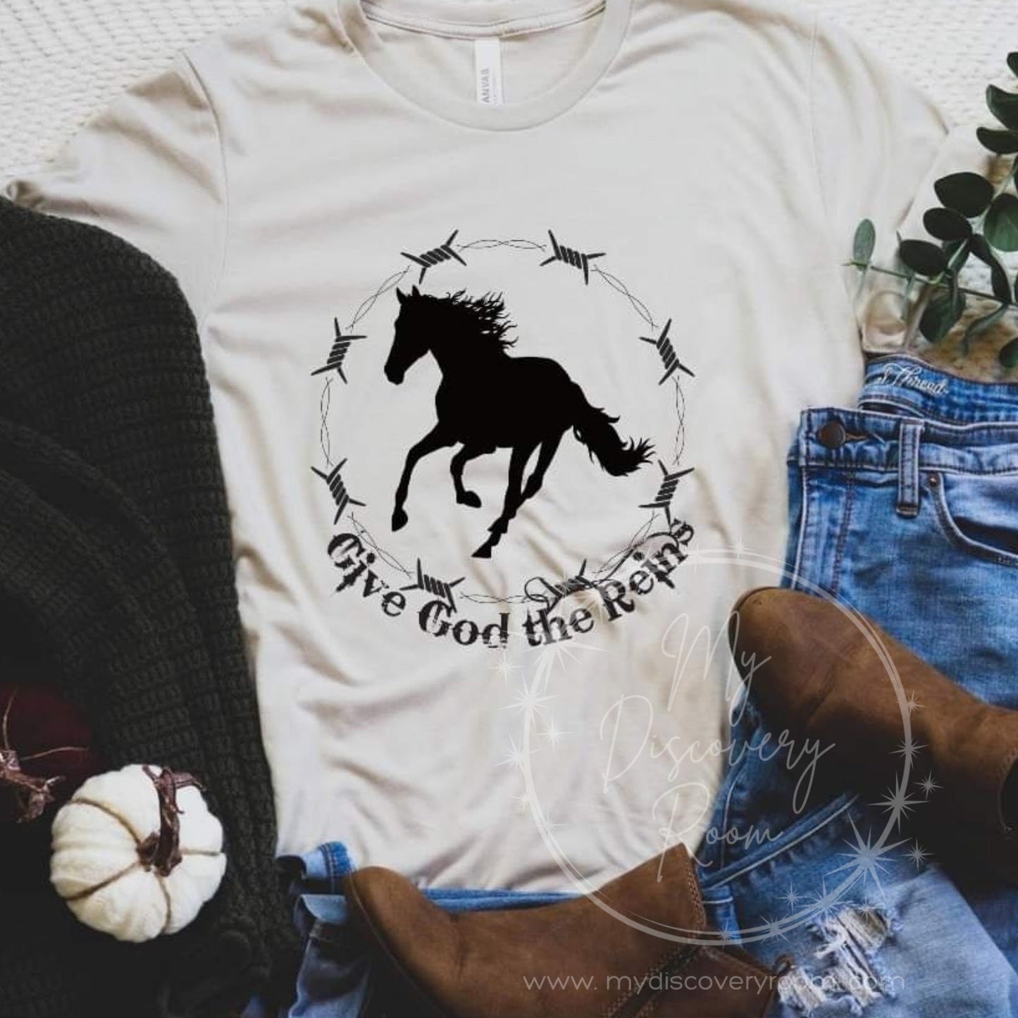 Give God The Reins Graphic Tee - MyDiscoveryRoom