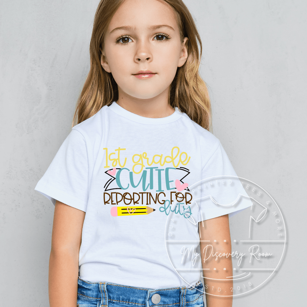 Grade Level Cutie Reporting For Duty Graphic Tee - MyDiscoveryRoom