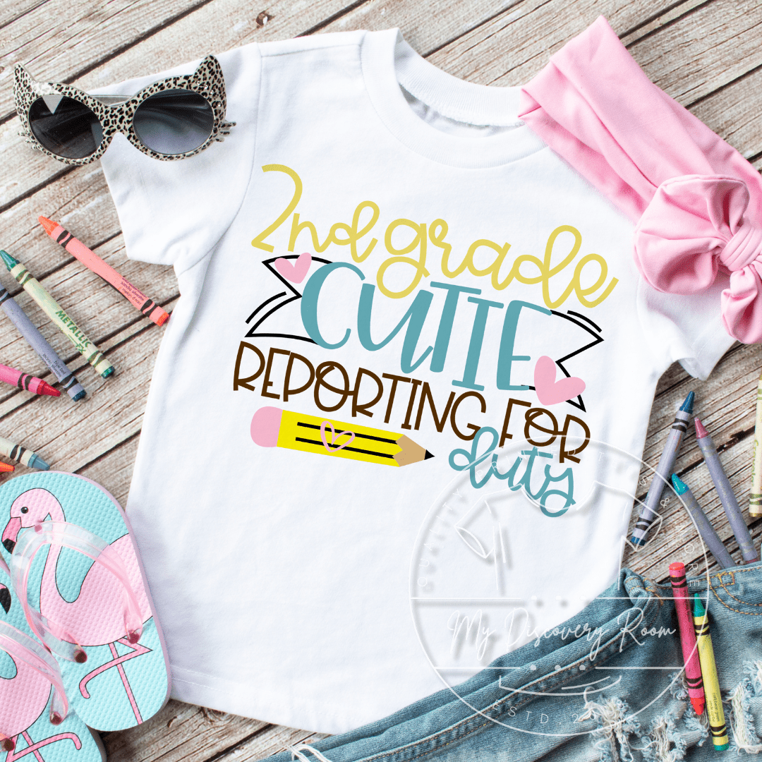 Grade Level Cutie Reporting For Duty Graphic Tee - MyDiscoveryRoom
