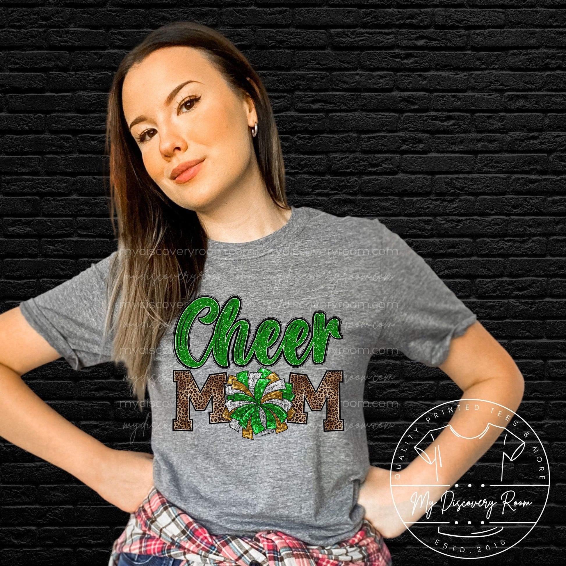 Green & Gold Cheer Mom Graphic Tee - MyDiscoveryRoom