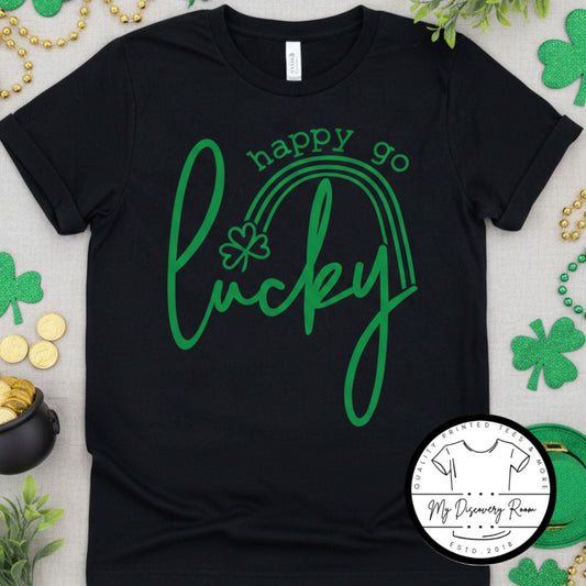 Happy Go Lucky Rainbow Graphic Tee - MyDiscoveryRoom