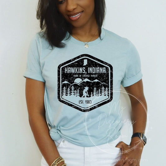 Hawkins Indiana Home of Strange Things Graphic Tee - MyDiscoveryRoom