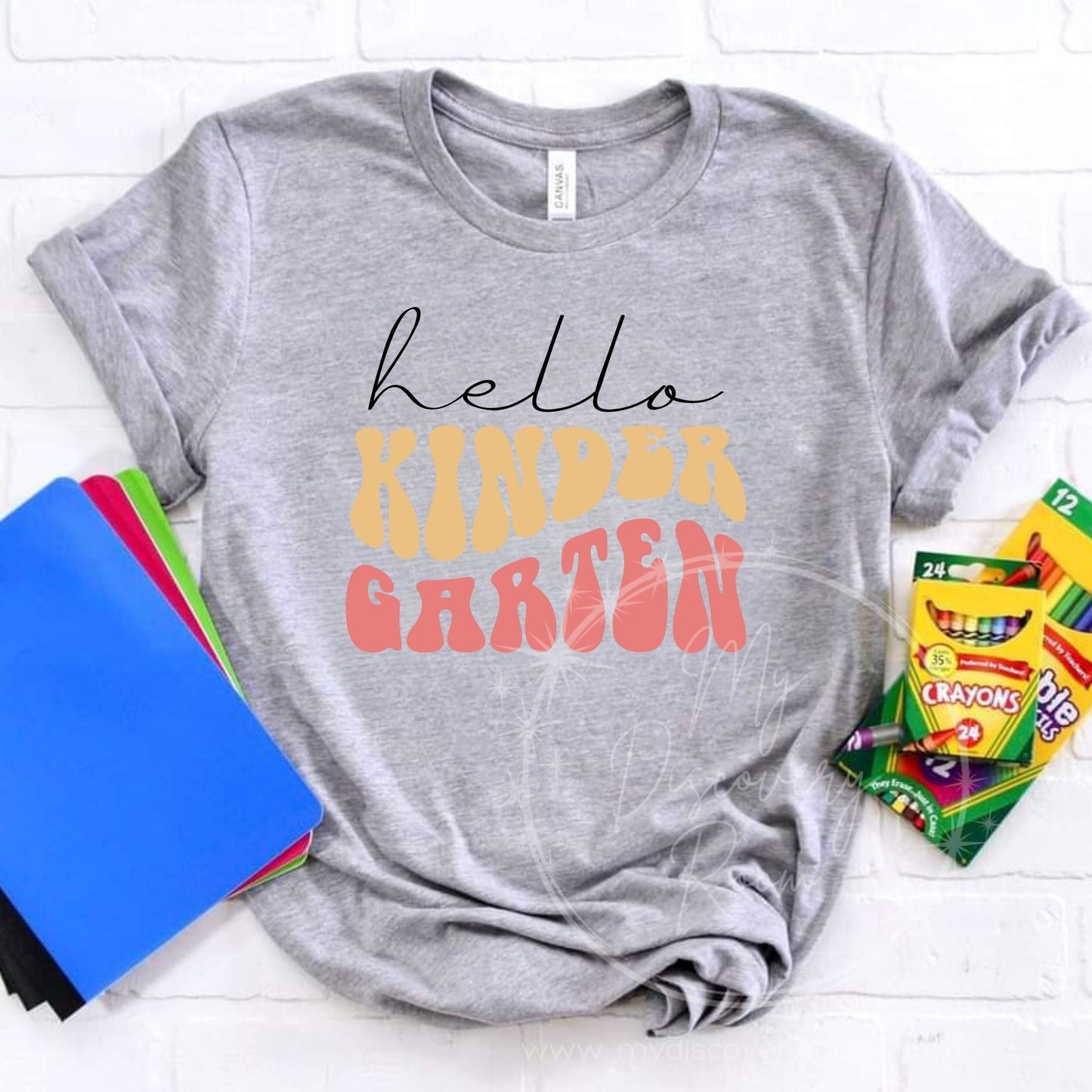 Hello Grade Level Wavy Text Graphic Tee - Youth Size - MyDiscoveryRoom