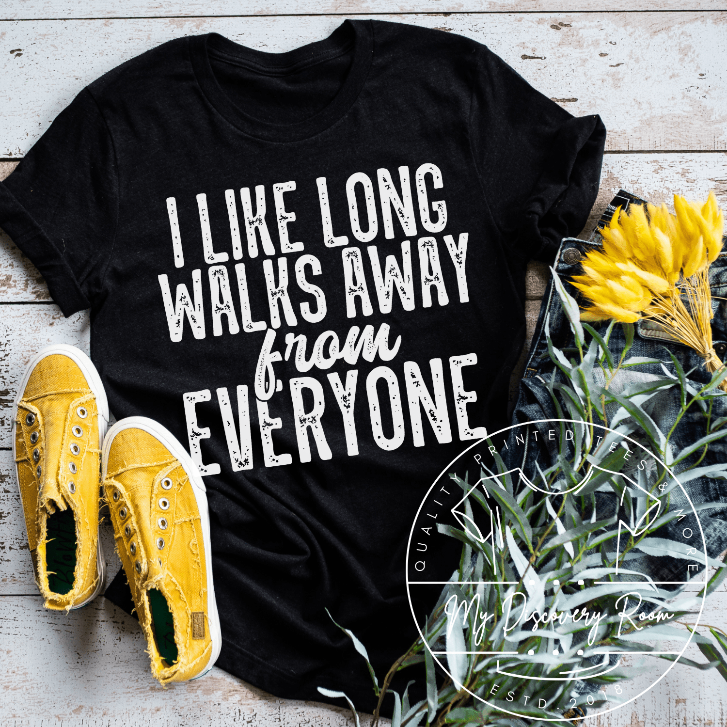 I Like Long Walks Away From Everyone Graphic Tee - MyDiscoveryRoom