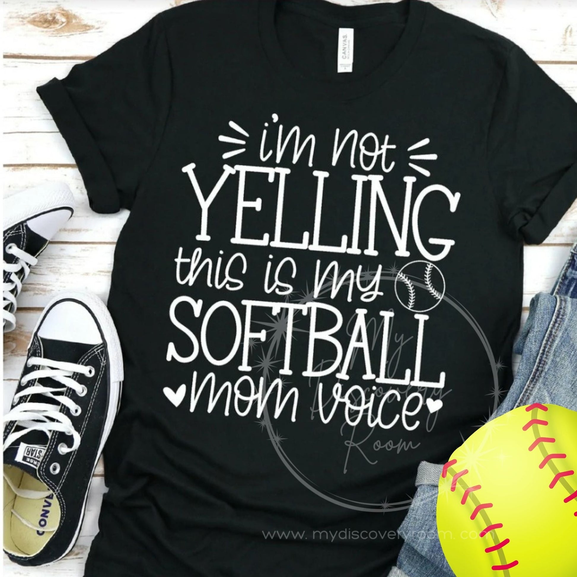I'm Not Yelling...Softball Mom Voice Graphic Tee - MyDiscoveryRoom