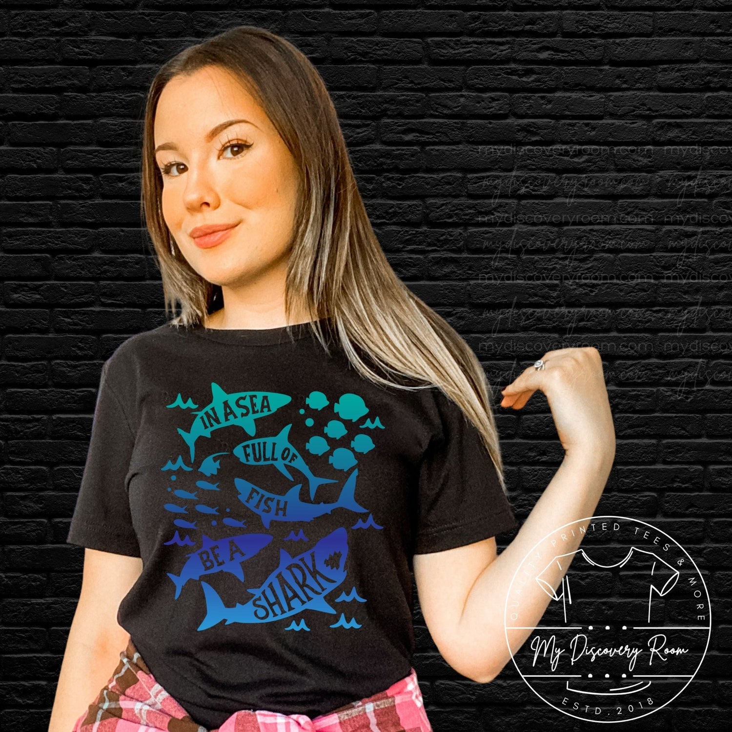 In A World Full Of Fish Be A Shark Graphic Tee - MyDiscoveryRoom