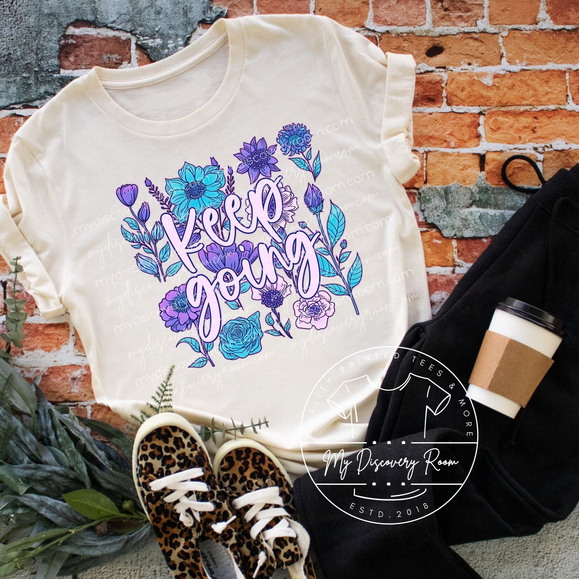 Keep Going Floral Graphic Tee - MyDiscoveryRoom