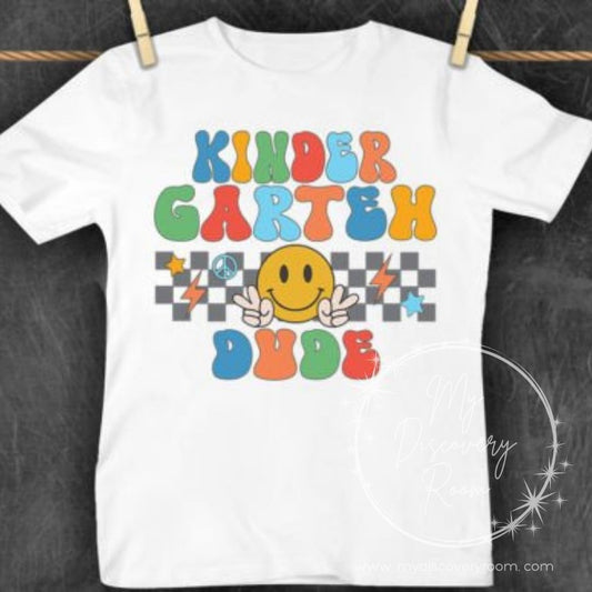 Kindergarten Dude Retro Kids Graphic Tee - MyDiscoveryRoom