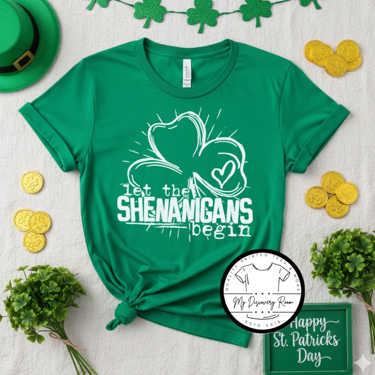 Let the Shenanigans Begin Shamrock Graphic Tee - MyDiscoveryRoom