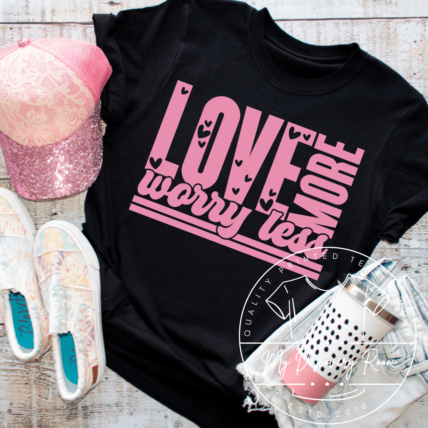 Love More Worry Less Graphic Tee - MyDiscoveryRoom