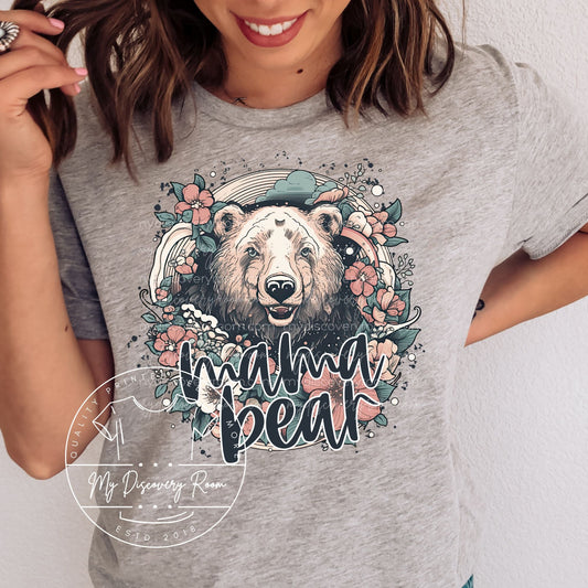 Mama Bear Floral Graphic Tee - MyDiscoveryRoom