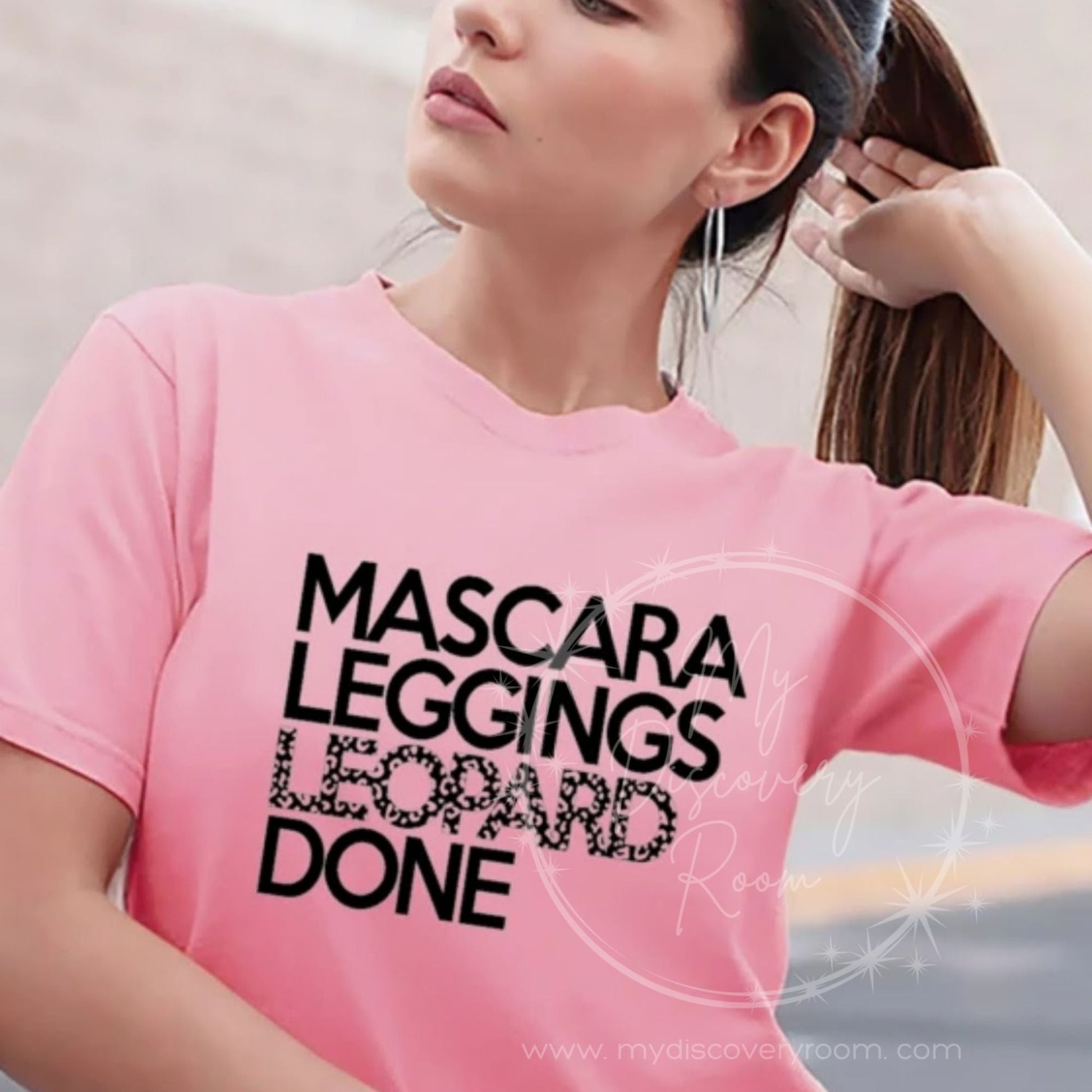 Mascara Leggings Leopard Done Graphic Tee - MyDiscoveryRoom