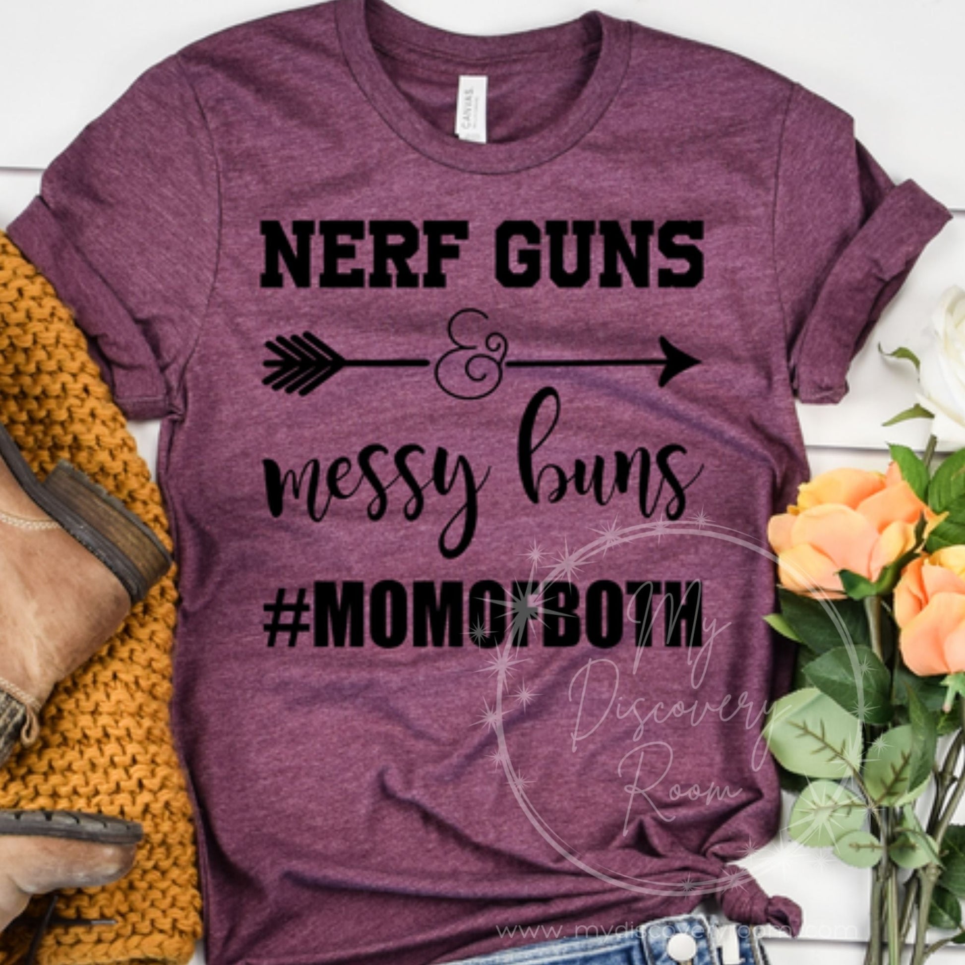 Nerf Guns & Messy Buns momofboth Graphic Tee - MyDiscoveryRoom