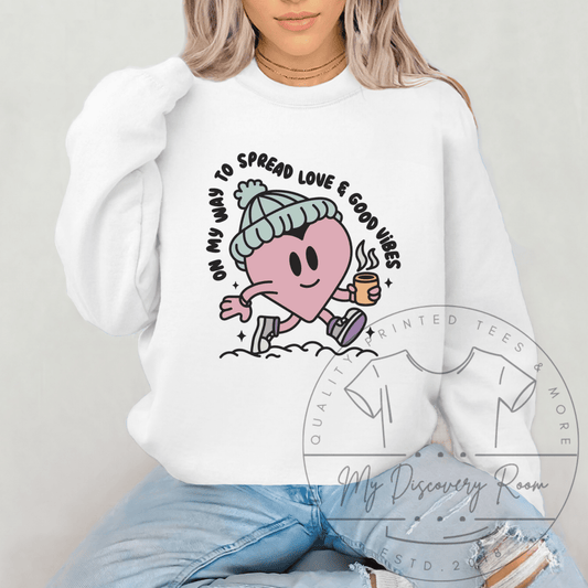 On My Way To Spread Love & Good Vibes Graphic Tee - MyDiscoveryRoom