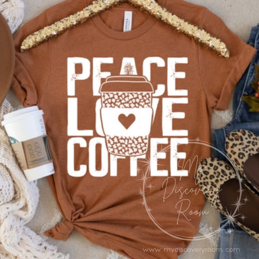 Peace Love Coffee Graphic Tee - MyDiscoveryRoom