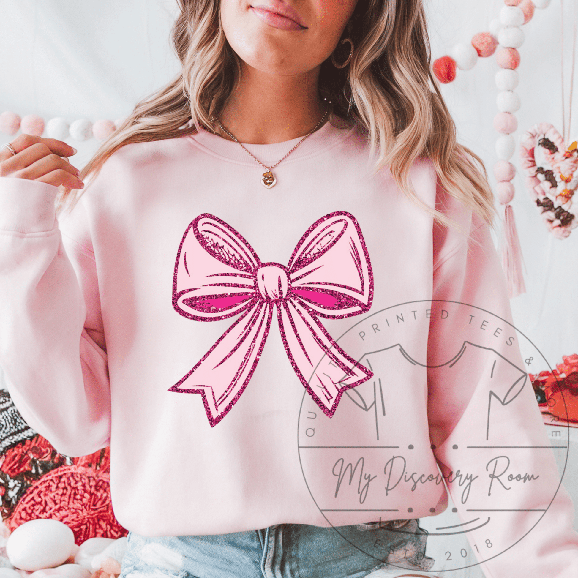 Pink Bow Coquette Graphic Tee - MyDiscoveryRoom