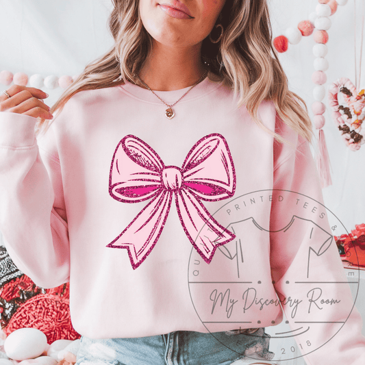 Pink Bow Coquette Graphic Tee - MyDiscoveryRoom