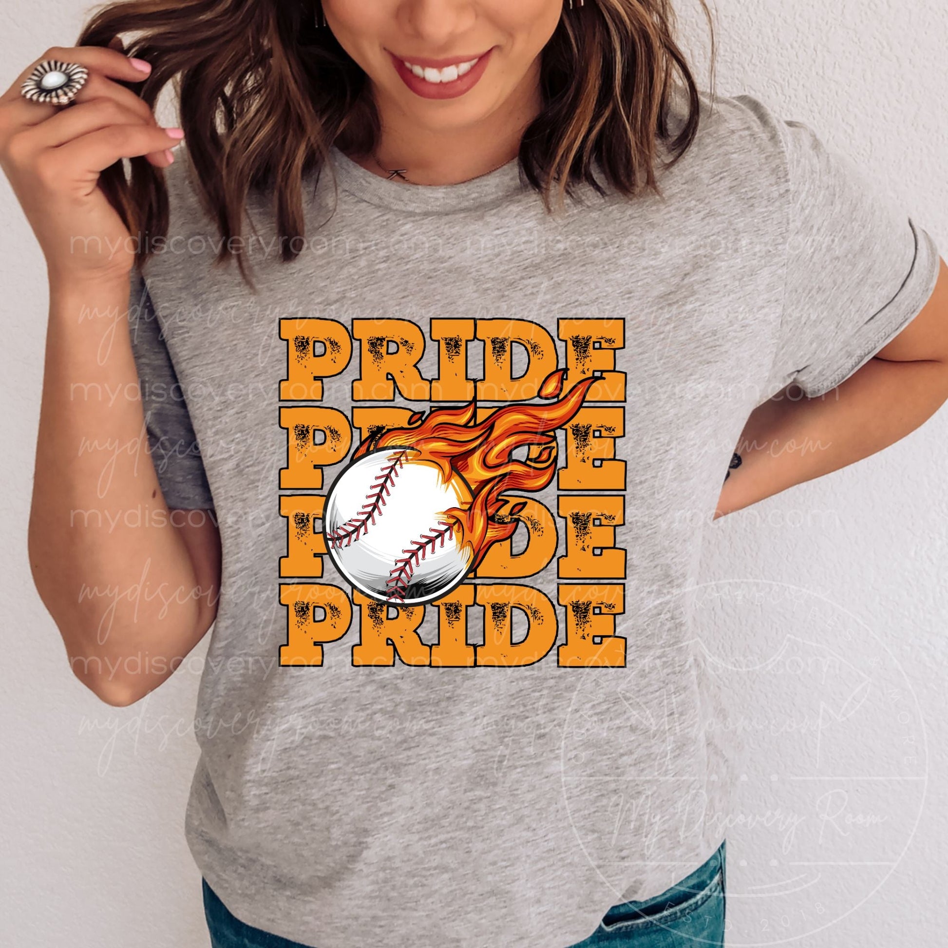 Pride Baseball w/Flames Graphic Tee - MyDiscoveryRoom