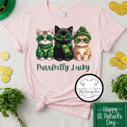 Purrfectly Lucky Kitten Graphic Tee - MyDiscoveryRoom