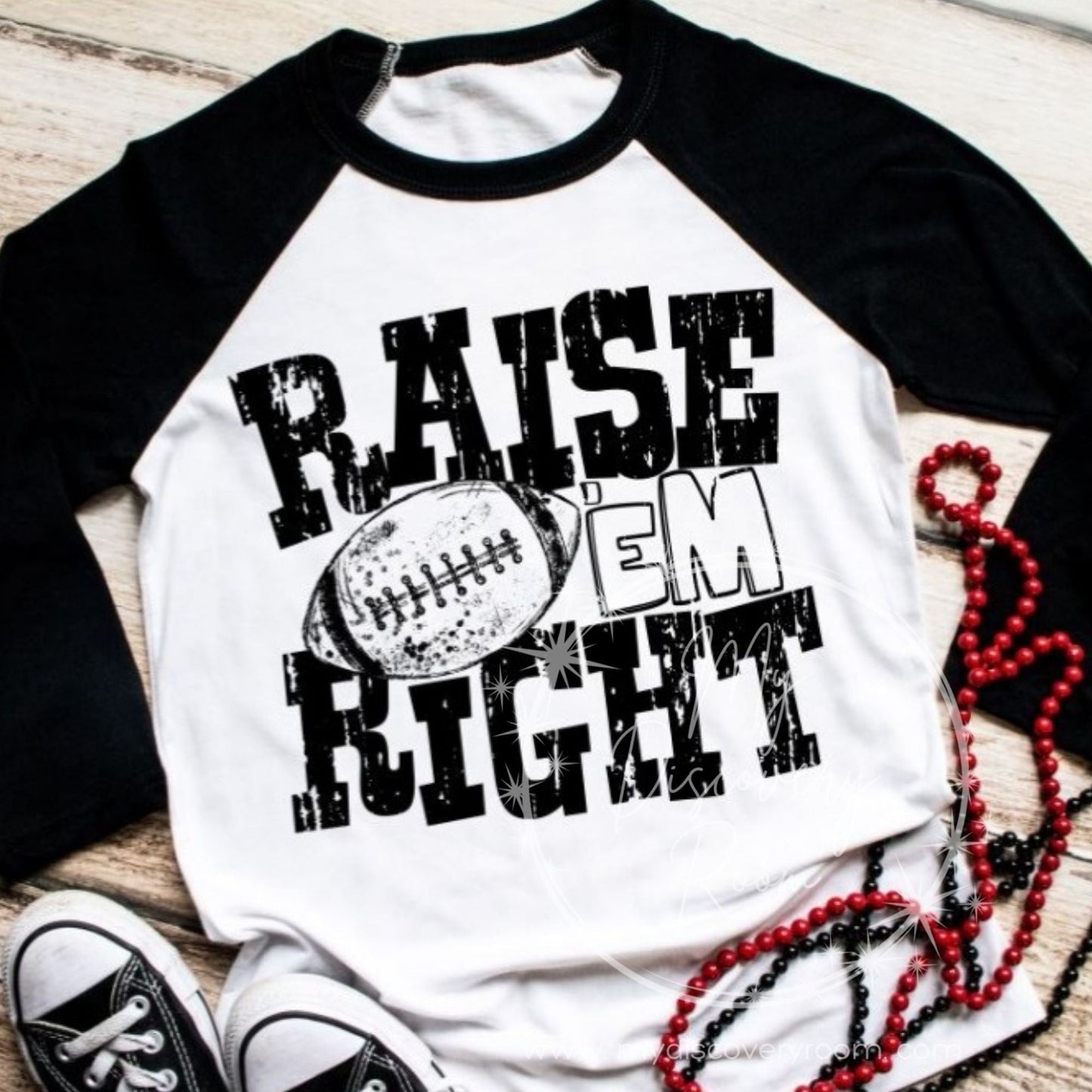 Raise Em' Right Football Graphic Tee - MyDiscoveryRoom
