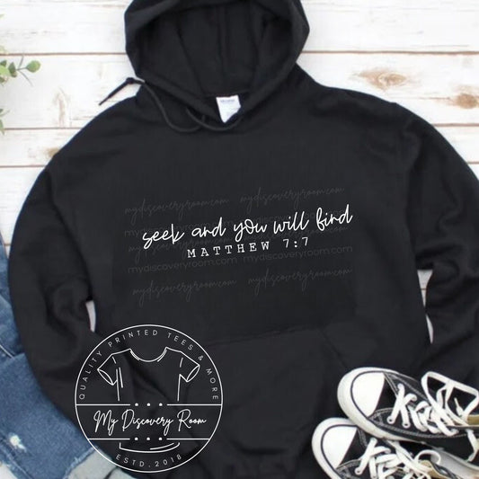 Seek And You Will Find Matthew 7:7 Graphic Tee - MyDiscoveryRoom
