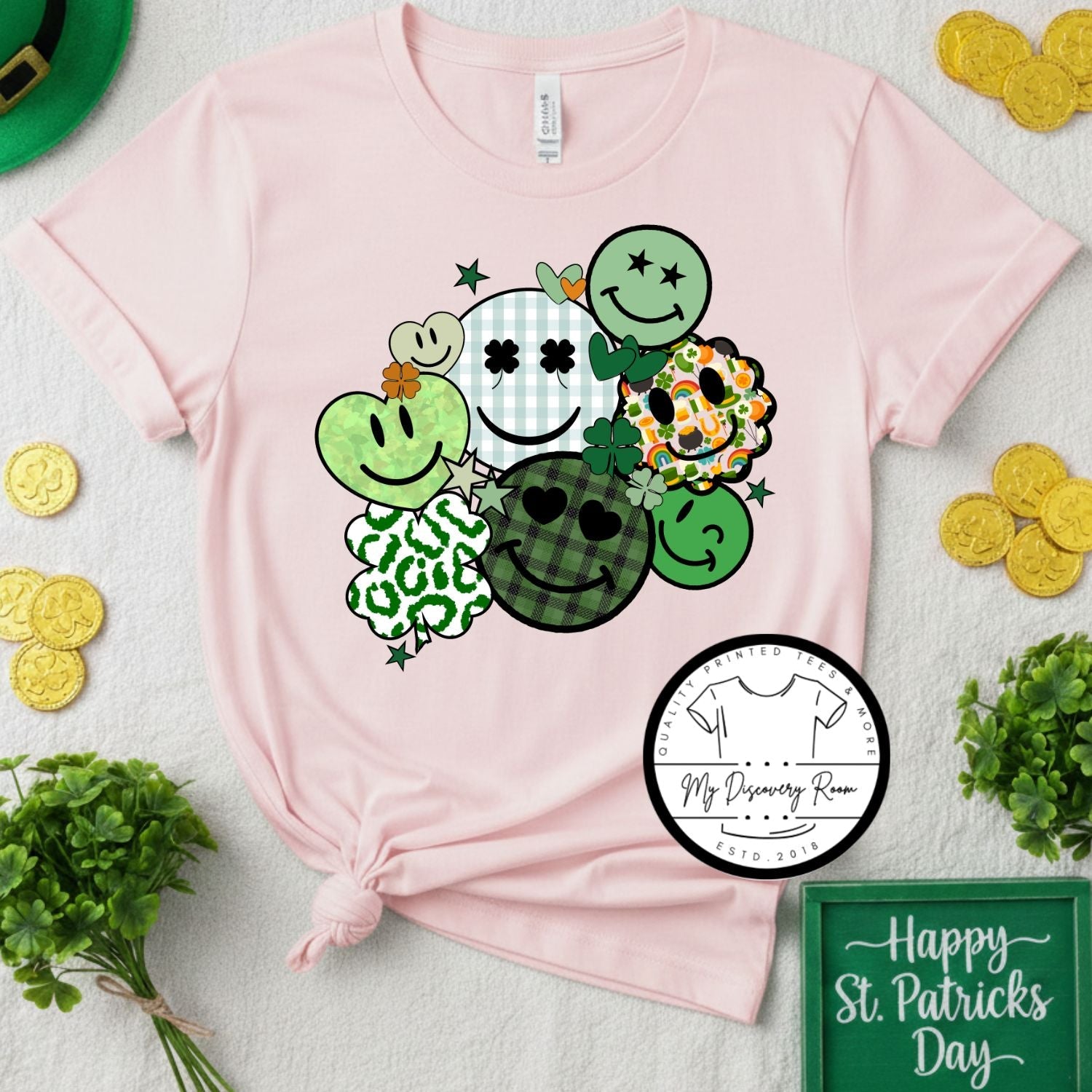 Shamrocks and Smiles St. Patrick’s Day Graphic Tee - MyDiscoveryRoom