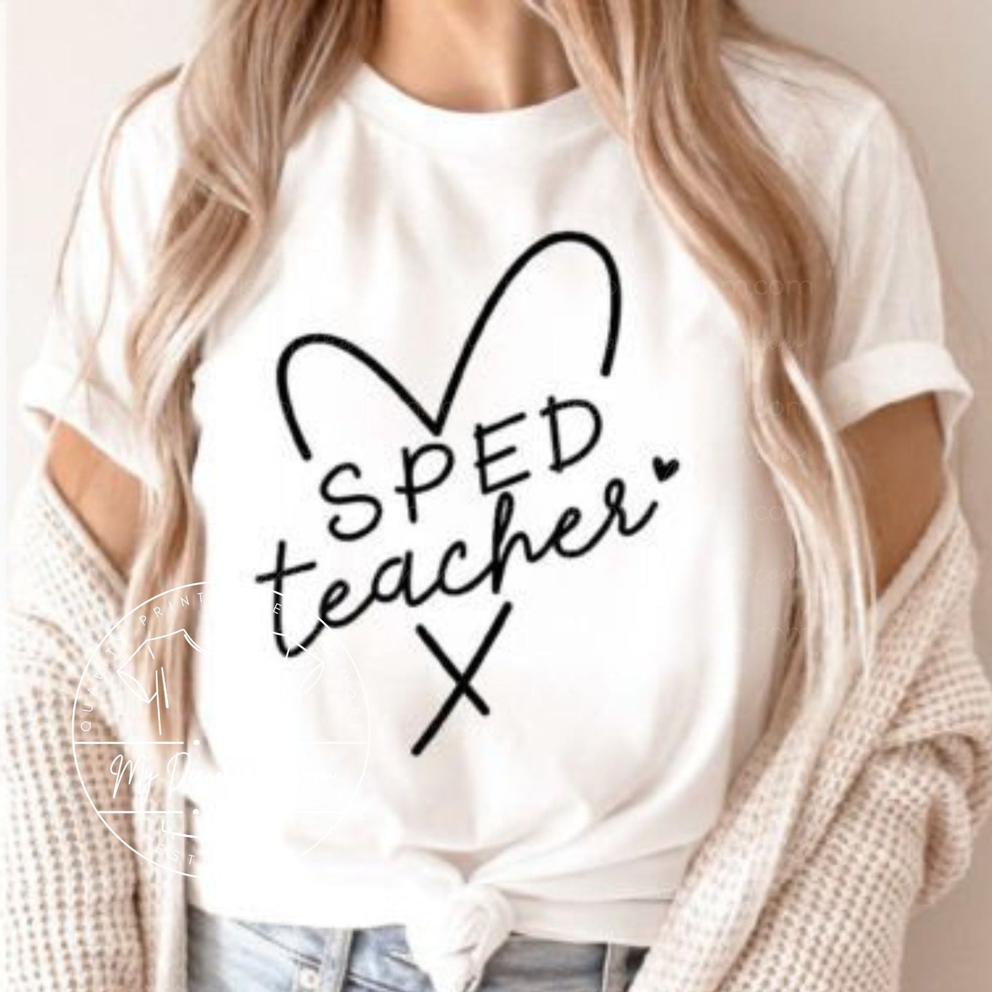 Special Education Teacher With Heart Graphic Tee - MyDiscoveryRoom